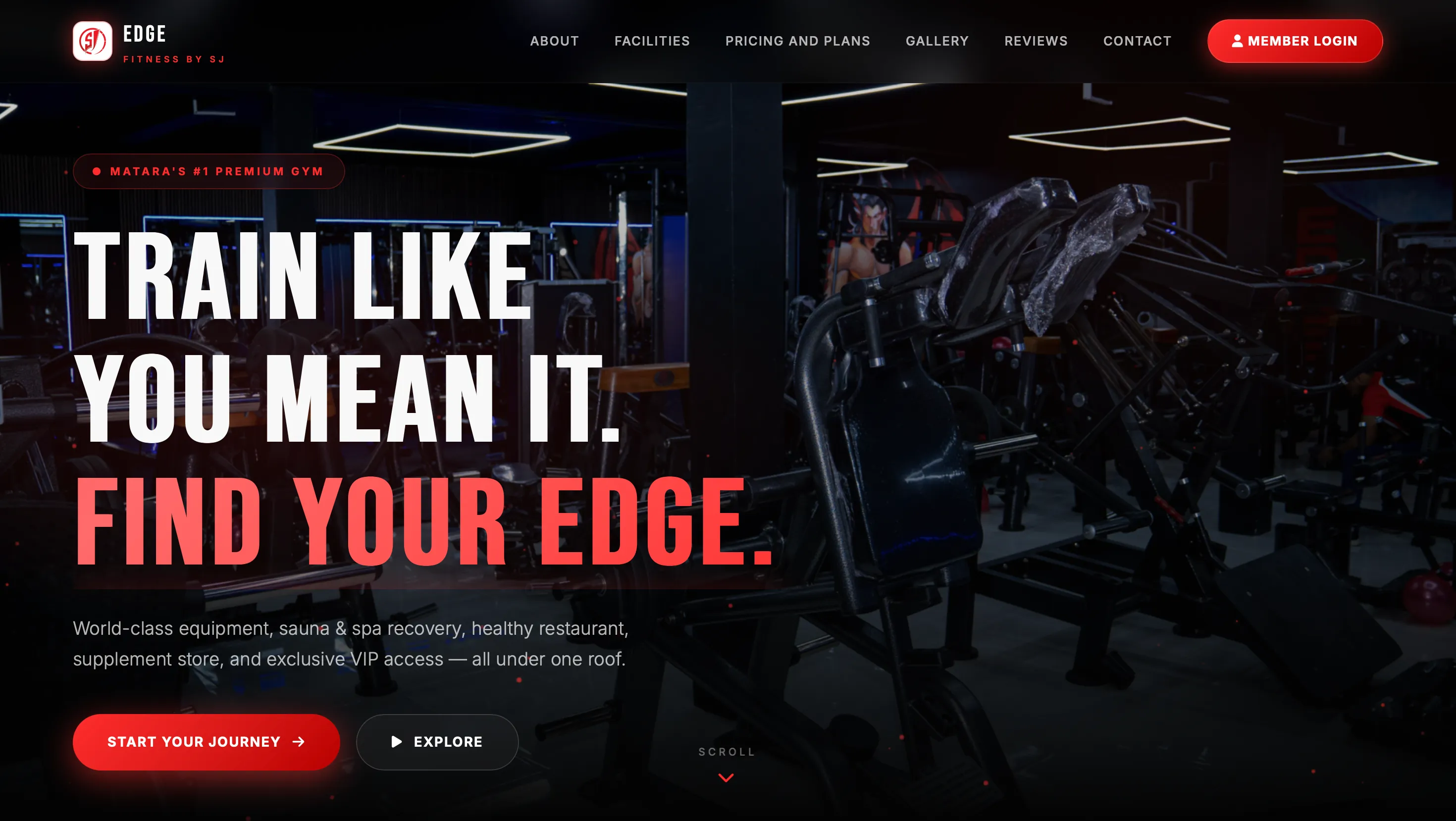 The EDGE Fitness by SJ website