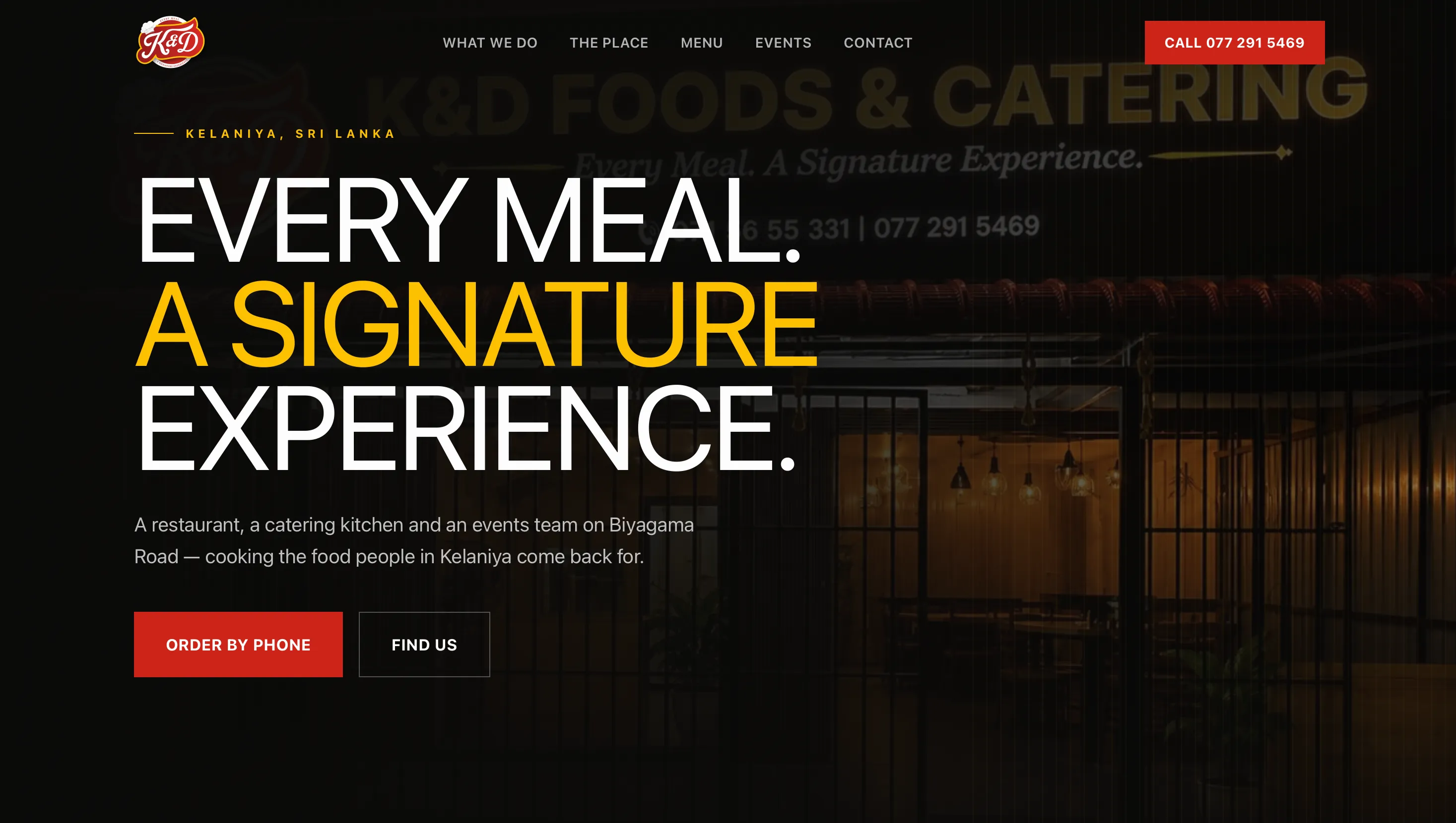 The K&D Foods & Catering website